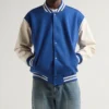 Unisex Blue And White Varsity Jacket Main