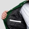 Unisex Green And White Lettermen Jacket Inner