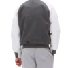 Unisex Light Grey Varsity Bomber Jacket Rib
