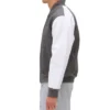 Unisex Light Grey Varsity Bomber Jacket Side