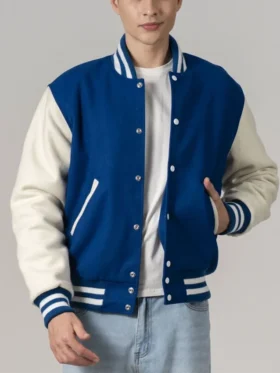 Unisex Navy Blue Varsity Lettermen Jacket Main