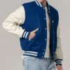 Unisex Navy Blue Varsity Lettermen Jacket Pockets