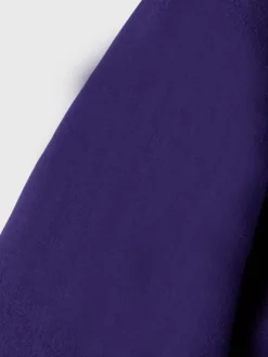 Unisex Purple Drop Down Collar Lettermen Varsity Jacket fur