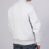 Unisex White Varsity Lettermen Bomber Jacket Back