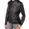 Womens Black Cafe Racer Leather Jacket Style