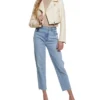 Womens Cropped White Leather Biker Jacket Inner