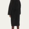 Black Long Karakul Lamb Fur Trench Coat Back