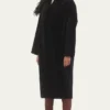 Black Long Karakul Lamb Fur Trench Coat Simple
