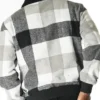 Chavez Checked Snap Tab Wool Varsity Jacket Back