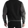 Douglas Men Black Wool Baseball Jacket Back
