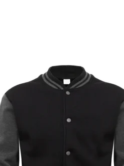 Douglas Men Black Wool Baseball Jacket Collar