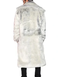 Harry Long Tissavel White And Black Fur Coat Back
