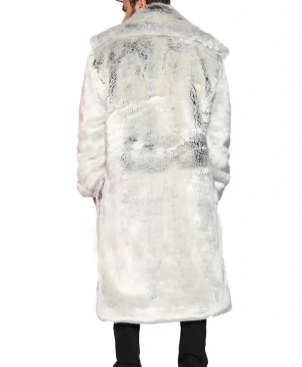 Harry Long Tissavel White And Black Fur Coat Back