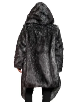 Harry Long Tissavel White And Black Fur Coat Black Back