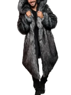 Harry Long Tissavel White And Black Fur Coat Black Inner