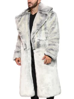 Harry Long Tissavel White And Black Fur Coat Side