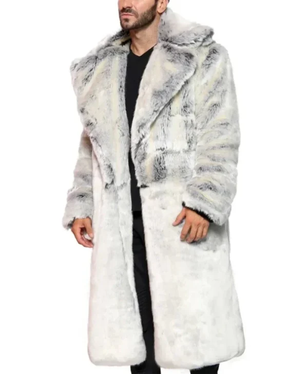Harry Long Tissavel White And Black Fur Coat Side