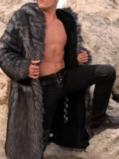 Harry Long Tissavel White And Black Fur Coat Style