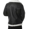 Mens B3 Black Shearling Aviator Pilot Bomber Jacket Back