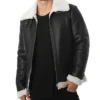 Mens B3 Black Shearling Aviator Pilot Bomber Jacket Main