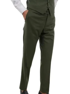 Mens Olive Green Slim Fit Wedding Suit Pant