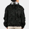 Mens Persian Black Fur Jacket With Chinchilla Collar Back