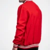 Mondor Red Wool Varsity Jacket Back