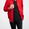 Mondor Red Wool Varsity Jacket Inner
