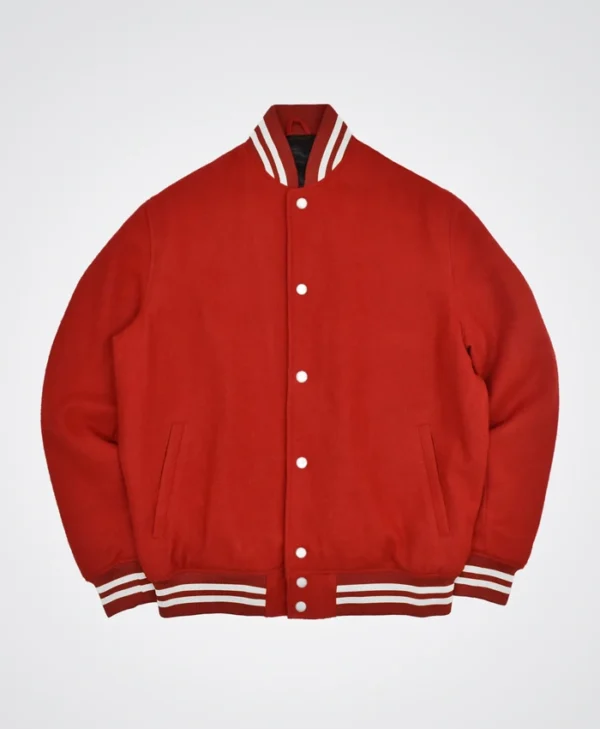 Mondor Red Wool Varsity Jacket Main