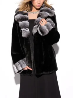 Monroe Black Mink Fur Jacket Main