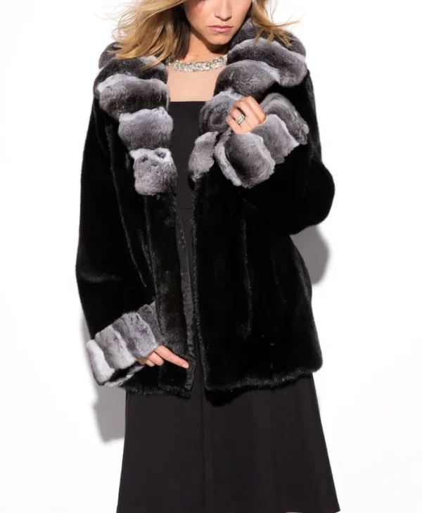 Monroe Black Mink Fur Jacket Main