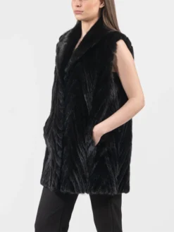 Persian Lamb Fur Waistcoat Vest Side