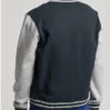 Sean Men Black and Grey Baseball Jacket Back
