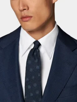 Slim Fit Navy Blue 2 Piece Mens Formal Suit Collar