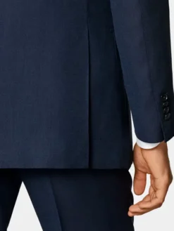 Slim Fit Navy Blue 2 Piece Mens Formal Suit Cuffs