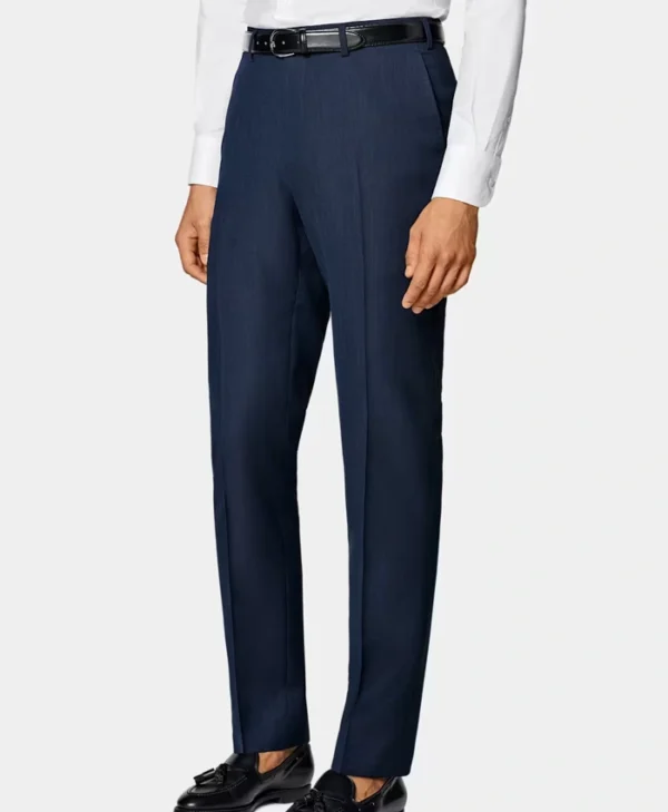 Slim Fit Navy Blue 2 Piece Mens Formal Suit Pant