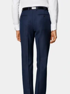 Slim Fit Navy Blue 2 Piece Mens Formal Suit Pocket