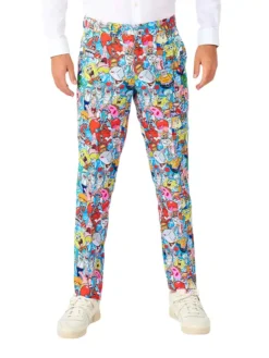 SpongeBob Frenzy Mens Multicolor Suit Pant