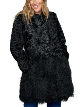Womens Black Persian Lamb Fur Coat Main