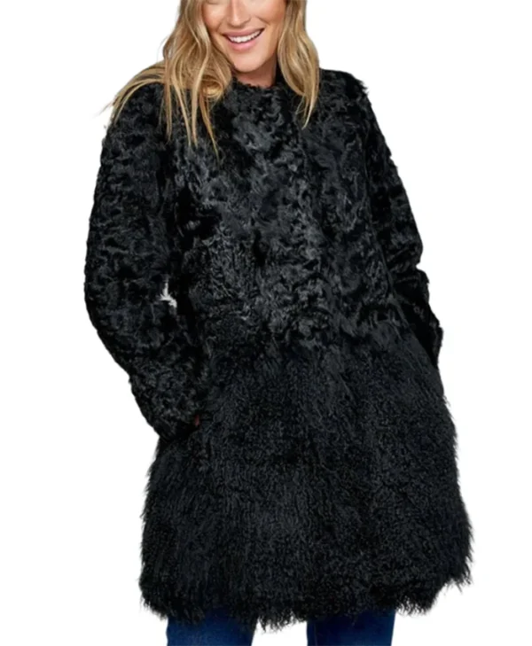 Womens Black Persian Lamb Fur Coat Main