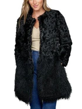 Womens Black Persian Lamb Fur Coat Style