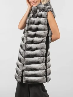 Womens Chinchilla Long Fur Vest Style
