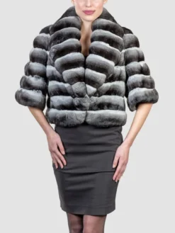 Womens Chinchilla Short Fur Jacket Main