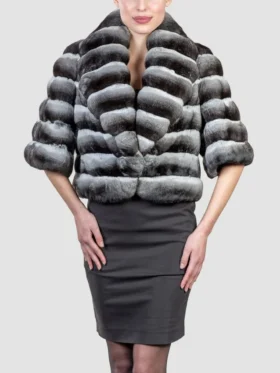 Womens Chinchilla Short Fur Jacket Main