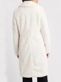 Womens Tailored Fit White Persian Lamb Fur Coat Back