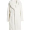 Womens Tailored Fit White Persian Lamb Fur Coat Front