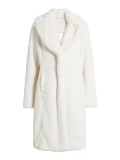 Womens Tailored Fit White Persian Lamb Fur Coat Front