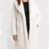 Womens Tailored Fit White Persian Lamb Fur Coat Main