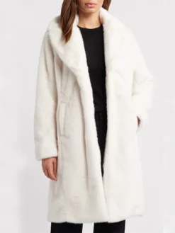 Womens Tailored Fit White Persian Lamb Fur Coat Main