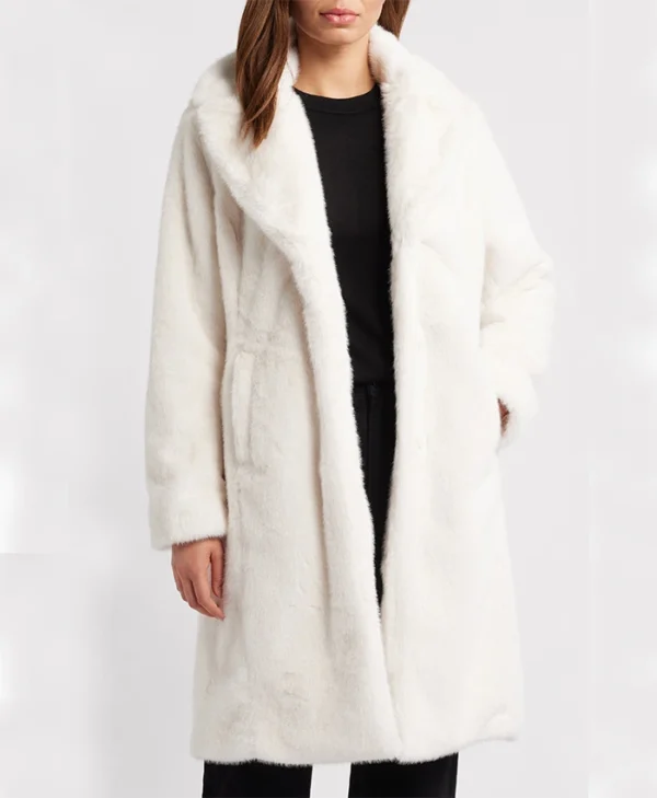 Womens Tailored Fit White Persian Lamb Fur Coat Main
